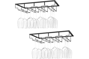 Chyuan 2 piezas de 4 filas, soporte para copas de vino colgante, soporte para vasos colgantes, portavasos de pie colgante, portavasos de pie colgante, portavasos de vino invertido