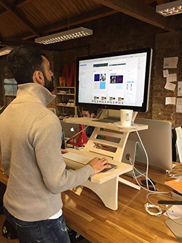 Humbleworks Stan2 | Height adjustable STANDING DESK for LAPTOP and DESKTOP users | 100% premium plywood | SIT-STAND DESK convertor | Made in Britain