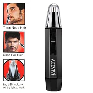 ACEVIVI Professional Wet/Dry Nose Ear and Facial Hair Trimmer with LED Light - Salon Grade Micro-Groomer - Image 2