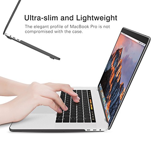 MoKo Hülle für MacBook Pro 15 2016 – Schlank Matte Harte PC Schale Schützhülle Case Cover Etui für das neue Apple MacBook Pro 15 Zoll A1707 2016, Translucent Schwarz - 5