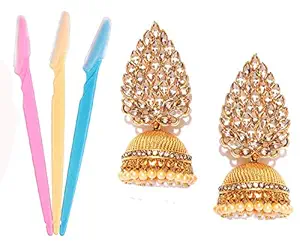 Rufiys 9 Pcs Eyebrow Razor Facial Hair Remover With Jhumkas For Women and Girls