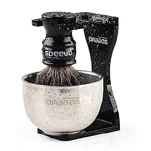 3pcs Shaving Set, Anbbas Black Badger Hair Shaving Brush, Quality Resin Handle and Dia 3.2" Shaving Soap Bowl 2 Layers Stainless Steel, Acrylic Resistant Shaving Stand Kit - Image 9