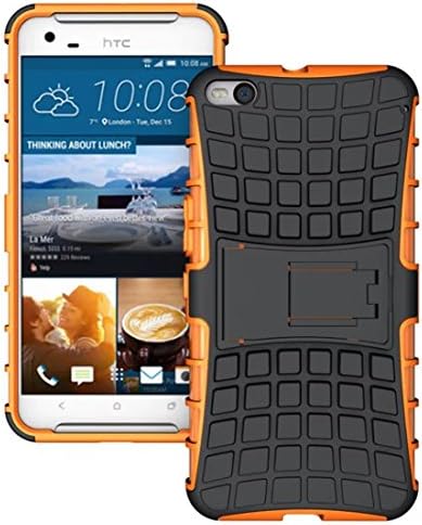DBIT HTC X9 Case, High Quality Slim Soft TPU and PC Rugged Durable Protective Case Cover with Kickstand for HTC One X9,Orange
