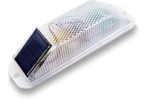 Aolyty Luz de advertencia estroboscópica solar, IP54 Impermeables, inalámbrica, Baliza intermitente, Barricada Construcción, Señales de carretera, Luces de tráfico Flash (Blanco)