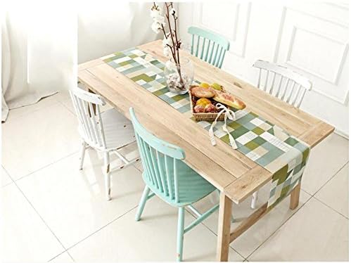 ADDMAT® Table Runner Simple fashion Nordic Green lattice table cloth Double layer Thicker Imitation Coffee table TV cabinet Sideboards , A , 35*180