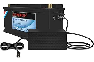 KEPWORTH Batería LiFePO4 de 12 V 120 Ah de ciclo profundo de litio-hierro-fosfato integrado BMS ligera, sin mantenimiento, perfecta para autocaravanas/camping/fuente de alimentación de emergencia,
