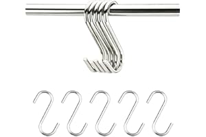 Clyhon Pack of 10 S Hooks S Shaped Hanging Hooks Hangers for Kitchen, Bathroom, Bedroom and Office