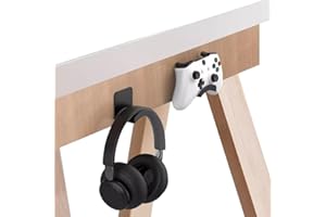 AZURAOKEY Przyklejony stojak na słuchawki, uniwersalny samoprzylepny wieszak na słuchawki pod biurkiem, uchwyt na słuchawki na biurko, uchwyt na słuchawki bez wiercenia, uchwyt ścienny do gier uchwyt