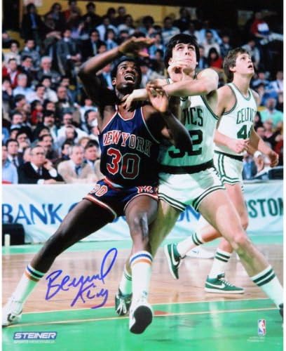 NBA New York Knicks Bernard King Signed Boxing Out McHale Photograph, 8x10-Inch