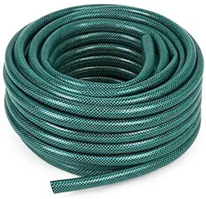 CINAGRO - Heavy Duty Braided Water Hose Pipe for Garden and Other uses 3/4 Inch(0.75 Inch) - Lenght : 30 Meters with Tap Connector and 3 Clamps for Leak Free Easy Connectings (30 Meters)