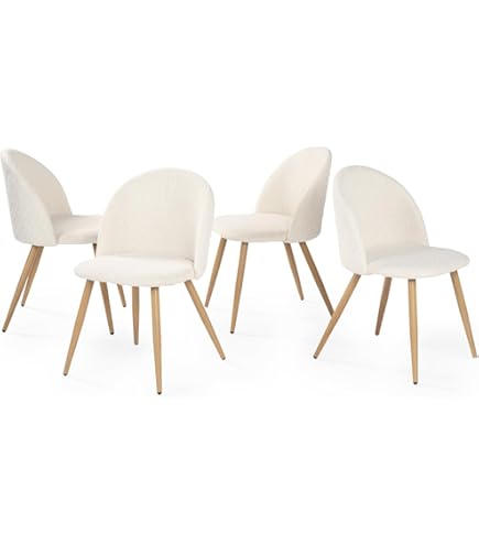 Atmosphera Créateur D'Intérieur - Chaise Slano Bouclette Blanc - Pieds