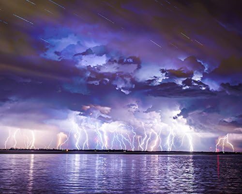 Wall Rogues WR50539 Lightning Strikes - Paste The Wall Wallpaper Mural - 300cm x 240cm - Purple