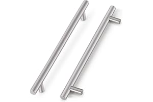 Probrico Pack of 10 Brushed Nickel Stainless Steel 288mm Hole Centers Kitchen Cabinet T Bar Handle Furniture Drawer Pulls Cuoboard Knobs