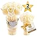 Produktbild DECORNAC Konservierte Rose Kerzenset [ 2 x Duftkerze ] Handmade geschenkset für Frauen Mutter Tochter Rosenstrauß Aroma Rosen ätherische öle Dekoration wohnzimer (Vanille (Rosen))