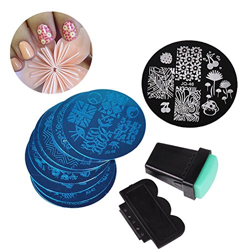 NALATI **Frühling Liebe** Stamping Set Nagel Kunst DIY Stempelschablonen Bildstempel Schablone Metallplatten Nagel Tattoo Scraper Tool