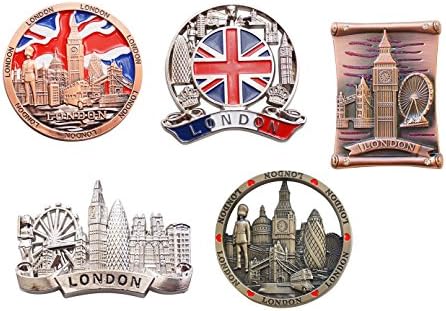 Mix of 5 London Skyline Design Metal Fridge Magnets (Shoponica)