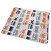Produktbild Multi Trains - Grey, Navy, Orange On Grey Linen_76743 Baby Bear Baby Portable Reusable Changing Pad Mat 31.5 X 25.5 inch