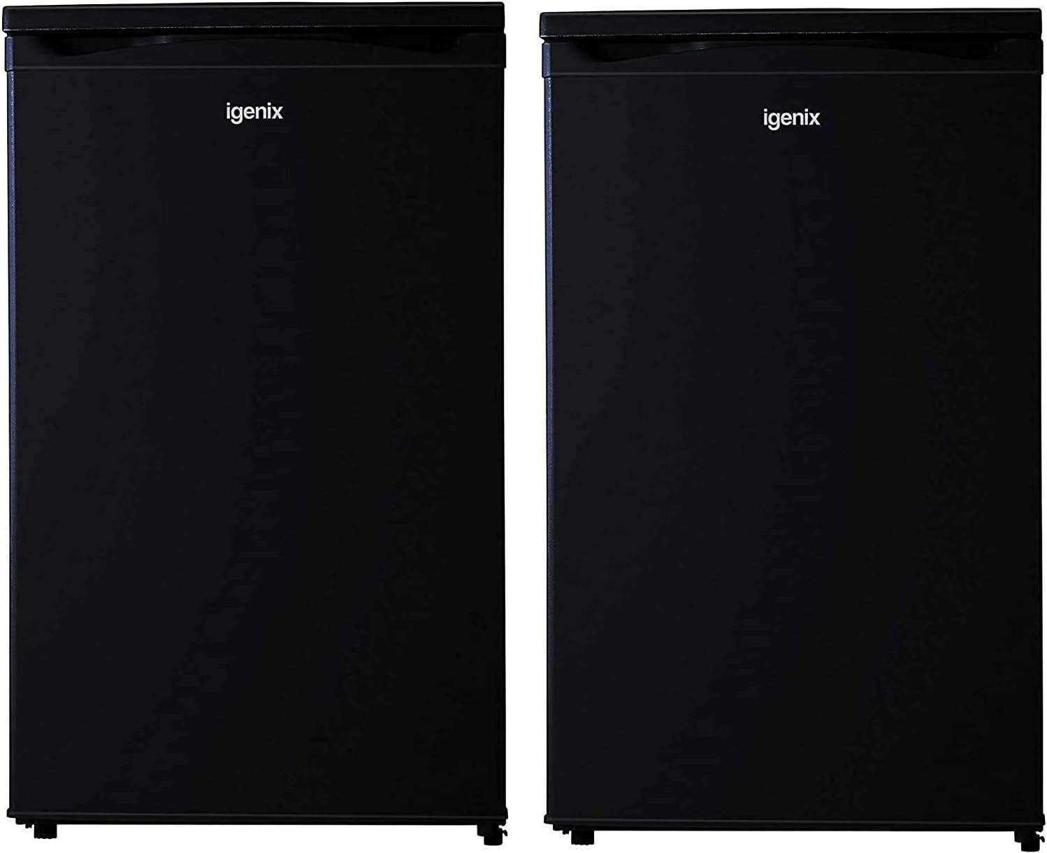 Igenix Freestanding Under Counter Larder Fridge & Freezer Set, Reversible Doors, 55 cm Wide, Black, 136 liters