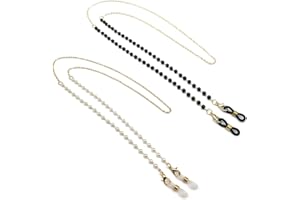 ZMREN 2 Pièces Chaînes de Lunettes de Soleil Femmes Cou Cordon Bandeau lanière