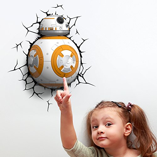 Star Wars BB-8 Wandlampe 3D Light FX LED Kinderlampe -Nachtlicht für kinder mit automatische Abschaltung und wandaufkleber - 4