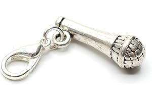 Miniblings Microphone Micro Chanteur Charm Tirette Argent Mic - Bijoux Fashion Main argenté plaqué I Pendentifs - breloque Pendentif - Pendentif pour Bracelet