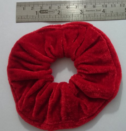 Pair of ATL's Large 12cm Velvet Hair Scrunchies Hair Band in 26 Different Colour (RED)