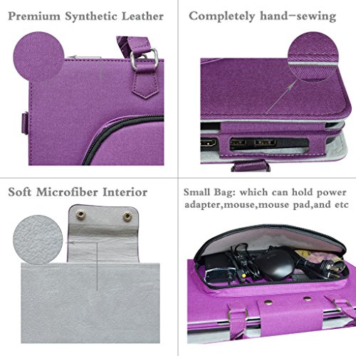 Lenovo Yoga 710 14 Hülle,Labanema 2 in 1 Spezielles Design PU Leder Handtasche Tragetasche Schulter Schutzüberzug+Tragbare Tasche Portable Laptoptasche mit Handgriff Schultergurt Griff für 14″ Lenovo Yoga 710 14 710-14ISK 710-14IKB 80TY0008UK 2-in-1 Serise Notebook,Violett - 7