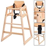 Kombihochstuhl Kinderhochstuhl Babystuhl Kinderstuhl Hochstuhl mit Sicherheitsgurt Baby Stapel Hochstuhl Holzhochstuhl - 3