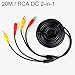 Price comparison product image COCAR RCA Extension Cable with 2.1mm DC Power Lead 2 in 1 for Auto Car Truck Bus Lorry Pickup View Monitor Camera CCTV LED Wiring (20 Meters 65 Feet)