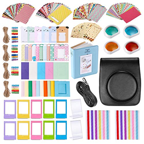 FollowSun 56 en 1 C  mara Accesorios Set para Fujifilm Instax Mini 90 Incluir Caja de la C  mara  Negro   Marcos Diferentes  Libro Album  Filtros de Color  Pegatinas Esquina  Film Pegatinas