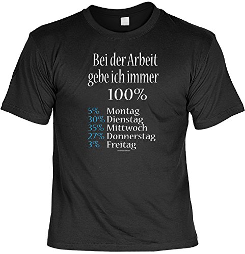 sabuy T-Shirt - Bei der Arbeit Gebe Ich Immer 100% - Lustiges Shirt mit Frechem Spruch fürs Büro mit Humor sabuy T-Shirt - Bei der Arbeit Gebe Ich Immer 100% - Lustiges Shirt mit Frechem Spruch fürs Büro mit Humor