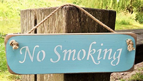 NO SMOKING SIGN Solid Wood Home Decor Shop Sign Plaque Handmade By Vintage Product Designer Austin Sloan