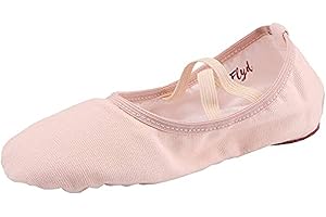 ACFODA Chaussures de Ballet Demi Pointe Toile Fille Femme Chaussures de Danse Doux Classique pour Pilates Gym Yoga Enfants Adulte