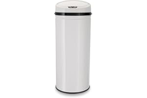 Echtwerk Abfalleimer, Mülleimer mit Sensor, Touchless Abfalleimer, elektrischer Müllbehälter, Infrarot Bewegungssensor, Korpus aus Edelstahl, Fassungsvermögen 42 Liter, INOX White