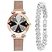 Produktbild Laile Damen Uhren Dial Quarzuhr Geschenkset Elegantes schöne Quarz-Armbanduhr Design Runde Zifferblat Uhrenarmband Mode Sliver Armband Multi-Edge