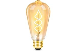 GBLY Lampadina Edison E27 LED Lampada a incandescenza Edison vintage 4W Lampade antiche decorative ST64 Lampadina a filamento bianco caldo 2200K in casa Café Bar Ristorante, non dimmerabile