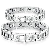Lafeil Armkette Silber Mit Gravur Paar Armbänder Edelstahl Damen Weiß Armband Rechteckig Zirkonia Armreifen Für Damen Hochzeit