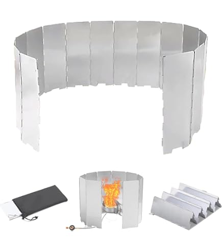12 Plaque - Pare-vent Pour Poêle D'extérieur Pliable En Aluminium, Protection Co