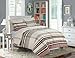 Produktbild b. Home® Luxus Stripped Bettwäsche-Set mit Kissenbezügen – Einfache Pflege, Polycotton, Dorney Brown, Super King