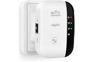 AIGITAL Ripetitore Wireless WiFi Extender e Access Point per Casa, Amplificatore Segnale WiFi, Velocità Single Band 300Mbps, Porta LAN, Pulsante WPS, Compatibile con tutti i modem router wifi