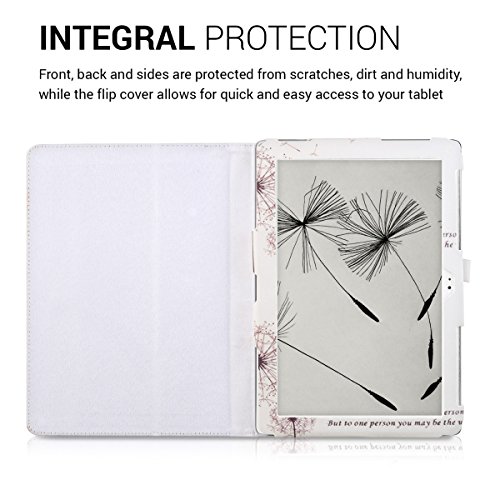 kwmobile Hülle für Asus ZenPad 10 (Z300C/Z300CL/Z300CG/Z300M/Z300CNL) – Tabletcover Slim Case Tablet Schutzhülle – Smart Cover Tabletcase To the world Design Schwarz Weiß - 4