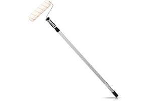 Pinto Deluxe ® Rouleau de peinture professionnel avec tige télescopique de 100 à 200 cm + anse Best Grip + livre électronique