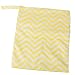 OULII Wave Pattern Washable Reusable Waterproof Zippered Baby Cloth Diaper Nappy Bag Wet Dry Bag Tote with Soft Snap Handle (Yellow)