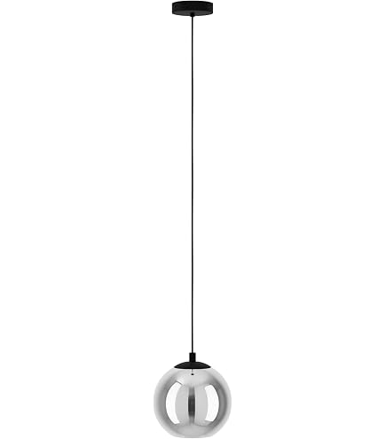 Lampadario Rustico Lampada Sospensione Eglo Murmillo - Vetro Nero E Acciaio Cromato Per Interni Ed Esterni Kartell Lampada - copertina