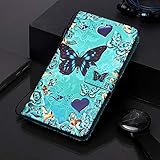 Phcases Shockproof PU Leather Flip Wallet Case with Magnetic Closure Stand Card Holder ID Slot Money Pouch Folio TPU Bumper Protective Skin Phone Cover for Samsung Galaxy A20e/A10e(Butterfly).