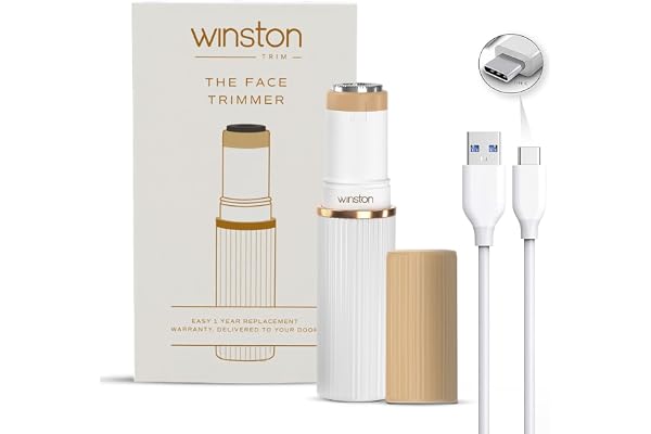 Winston Rechargeable Electric Facial Hair Trimmer for Women 90-Min Runtime Gentle, Painless & Safe Multi-Grooming for Face, Upper Lip & Forehead