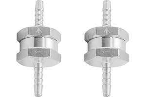 YUAAOH Lot de 2 4mm Clapets de Non-Retour, Valve Anti Retour Carburant, Clapet Anti Retour Filtre a Gasoil en Aluminium à Sens Unique pour Essence Systèmes de Carburant à Basse Pression (4mm)