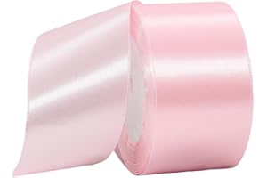 YAYAFUNFUN Cinta de Satén Ancho 50mm,Cinta Regalo Rosa,22m Seda Raso-Inta de Lazo,Cinta de Tela para Envolver regalos,Manualidades,Ramo de Novia,Globos,Cinta de Raso para Decoración de Recuerdos de Boda