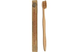 VITUS Original 100 % plastfri tandborste av bambu med vildsvinborst/naturborst