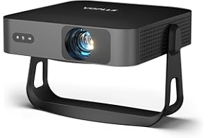 VOPLLS 【Rotation à 360° & Auto Focus】 Mini Videoprojecteur 4K WiFi Bluetooth, 21000 Lumen Full HD 1080P Projecteur Video, Trapézoïdale Automatique Retroprojecteur Portable pour Home Cinéma/iOS/Android/PPT